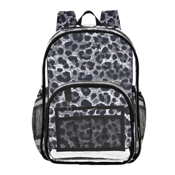 ALAZA Clear Backpack Grey Leopard Print PVC Transparent BookBag