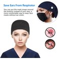 thumbnail image 7 of Ukumplol Scrub Caps Women Beanies and Womens with Sweatband Mens for Cap Hat with Buttons Scrub Bouffant Caps Beret Hats for Women Black One Size, 7 of 7