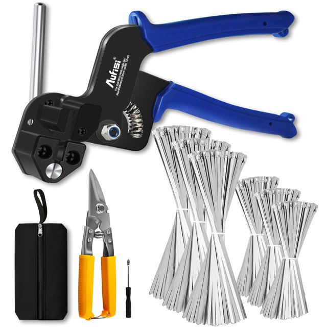 Kit de Pistola para Bridas Aufisi con 300 Bridas de Acero Inoxidable 304