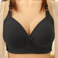 thumbnail image 2 of LNWUY Womens Adjustable Straps Smooth Bras Stripes Full Coverage Bralettes Ultra Comfort Breathable Underwear Daily Bra Black S（38/85）, 2 of 6