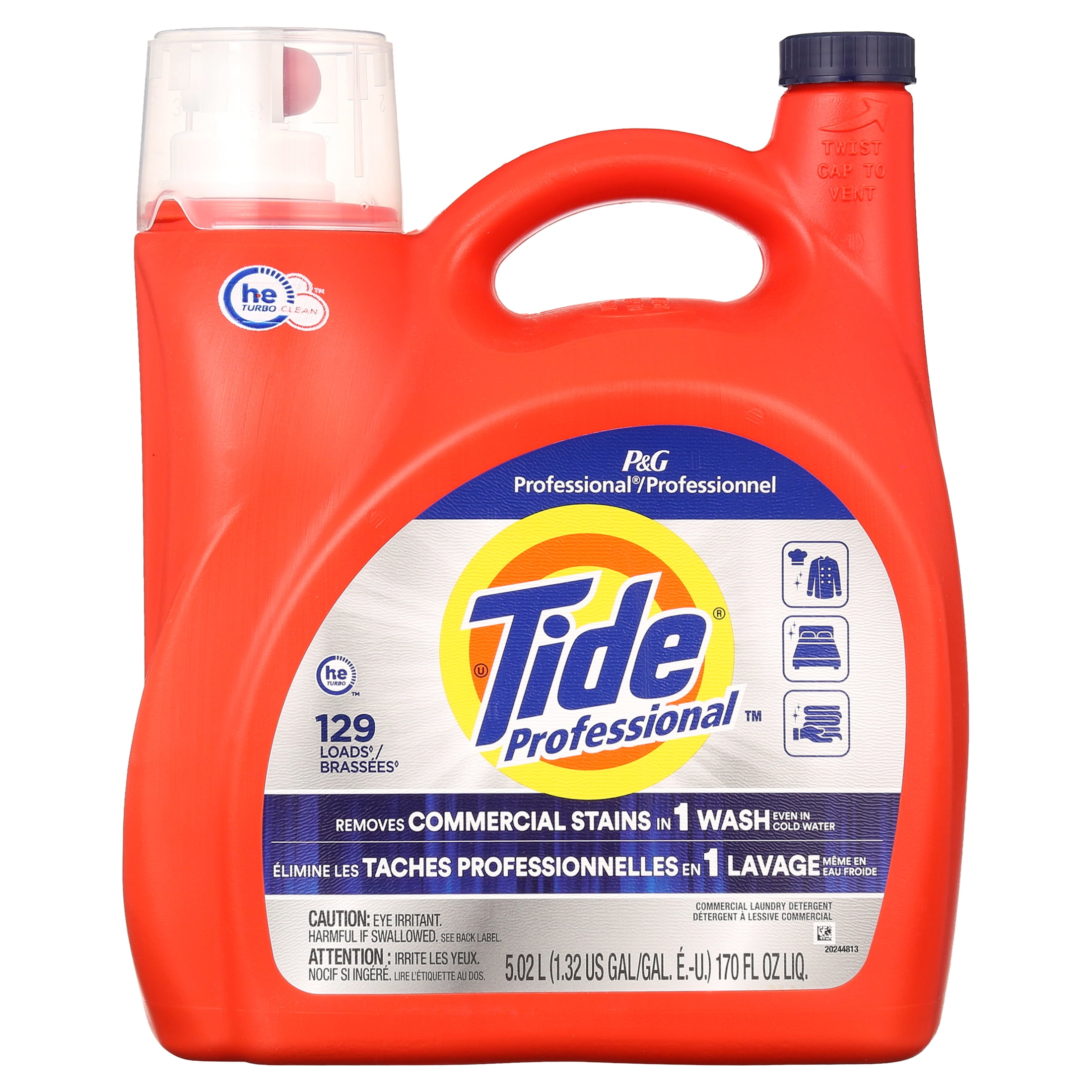 Tide Professional Commercial Laundry Detergent, Fresh Scent, High-efficiency, Bulk Pack, 170 Fl Oz, 129 Loads, 4-count