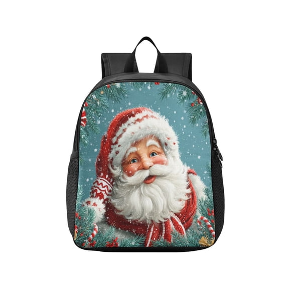 Toddler Backpack Portrait Of Santa Claus Waterproof Lightweight Backpack Casual Mini Daypack for Daycare & Travel