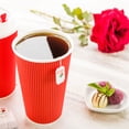 thumbnail image 3 of 16 oz Red Paper Coffee Cup - Ripple Wall - 3 1/2" x 3 1/2" x 5 1/2" - 500 count box, 3 of 3