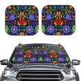 thumbnail image 2 of Haiem Colorful Floral Car Windshield Sun Shade (2 Pieces) Foldable Windshield Sun Shade Car Accessories for Truck SUV Pickup-Large, 2 of 7