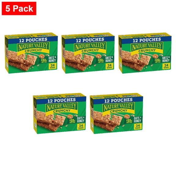 Nature Valley Sweet & Salty Nut Oats & Honey Crunchy Granola bars 12 ct / 1.49 oz - 5 Pack