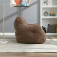 thumbnail image 3 of Miekor Furniture Soft Tufted Foam Bean Bag Chair With Teddy Fabric Coffee Brown 53861, 3 of 9