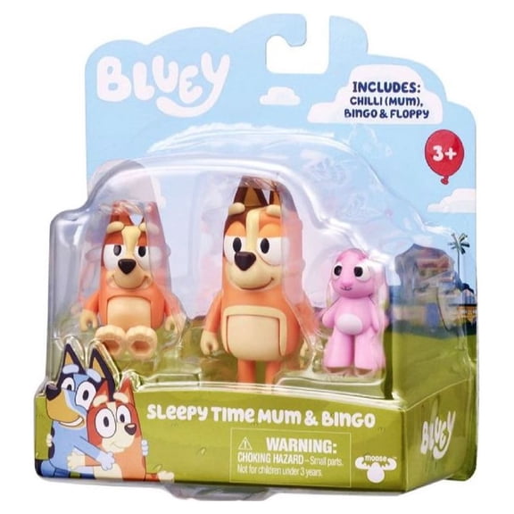 Bluey Sleepytime 2-Pack: 2.5 inch figures with accessories - Mum, Bingo & Floppy