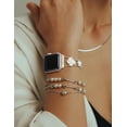 thumbnail image 6 of KOMI Bling Womens Band Compatible with Apple Watch Band 40mm 41mm 38mm Series 9 8 7 6 5 4 3 2 1 SE, Sparkle Diamond Replacement Bracelet Wristband, Cute Lucky Clover Dressy iWatch Band, Starlight, 6 of 7