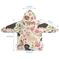 thumbnail image 7 of Dachshund and Flower Blanket Hoodies for Kids 6-13YR Oversize Wearable Blanket Hoodies for Boys Girls Teens, 7 of 7