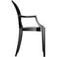 thumbnail image 5 of 2xhome Set of 4 Black Modern Contemporary Ghost Chairs Chair With Arms Molded Acrylic Plastic Mirrored Furniture, 5 of 9