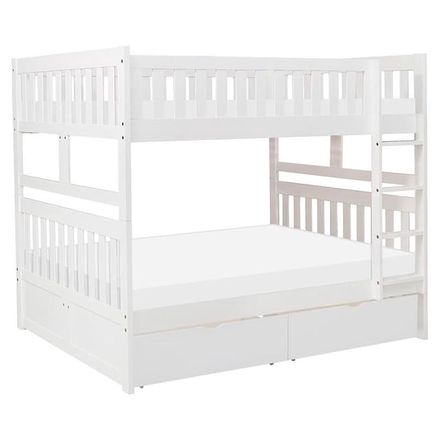 Lexicon Galen Lit Superposé Double sur Double en Bois Transitionnel à 2 Boîtes de Rangement, Blanc
