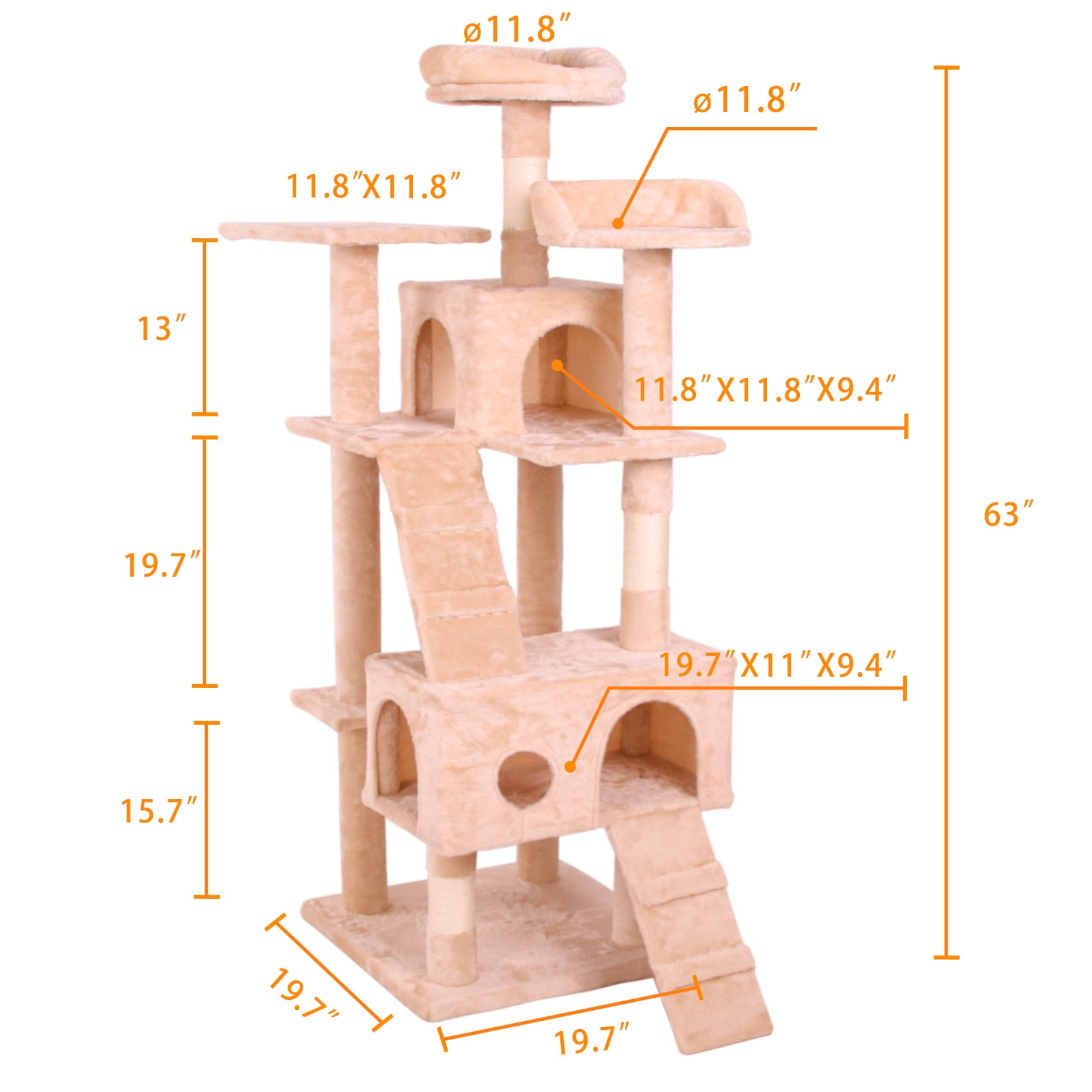 Cat Climbing Frame Covered Scratching Posts Cat Tree Pet Furniture