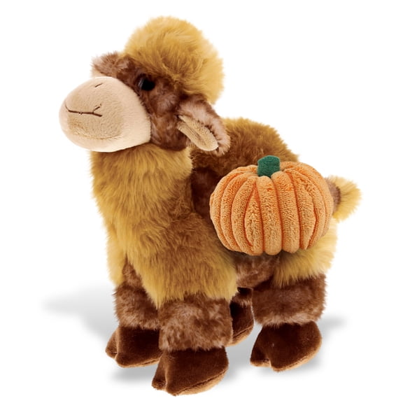 DolliBu Halloween Stuffed Animal Camel Plush with Pumpkin - Cute Stuffed Camel Safari Animal with Small Pumpkin Plush Perfect Halloween Plush Toys for Baby, Kids, Adult - 6 Inches