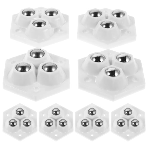 OFFIGAM Small White Furniture Casters, No-Drill, Quiet Rolling Wheels for Home Use, 32 Pieces Set
