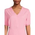 thumbnail image 4 of ClimateRight by Cuddl Duds Scrubs Women’s and Women's Plus Zip Neck Woven Tulip Hem Top, 4 of 5