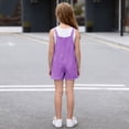 thumbnail image 5 of Girls Summer Sleeveless Jumpsuit Casual Cotton Linen Adjustable Strap Romper Lightweight Loose Beach Vacation Overalls with Pockets, 5 of 6