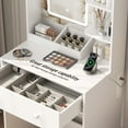 thumbnail image 4 of Satifur Vanity Desk with Mirror & Lights, GRWM Vanity with Drawers & Storage Shelves, Makeup Dressing Table with Charging, White, 4 of 10