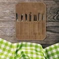 thumbnail image 6 of SSZMDLB under $5 Waxed Canvas Knife Bag, Chef's Knife Bag Roll, Professional Canvas Travel Carry Case, Wet Waxed Canvas Tool Roll, 7 Slot Knife Pen Holder, for Camping Kitchen Picnic, 6 of 7