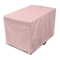 thumbnail image 1 of Abstract Geometry Dog Crate Cover, Floral Inspired Nature Geometric Pattern on Plain Backdrop, Easy to Use Pet Kennel Cover for Dogs, 35" x 23" x 27", White Pastel Pink Blush, by Ambesonne, 1 of 6