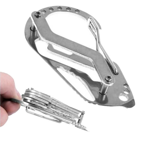 Sm Clip Organizer - Portable Compact Stainless Steel Key Ring Multi-functional Smart Holder Keys Organizer Clip Key Chain Pocket Tool