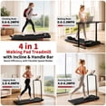 thumbnail image 3 of GARVEE 4-in-1 Folding Treadmill with Incline and Handlebar,3.0HP Under Desk Walking Pad,Smart App/Remote,0.6-6.2 MPH,LED Display,Black, 3 of 9