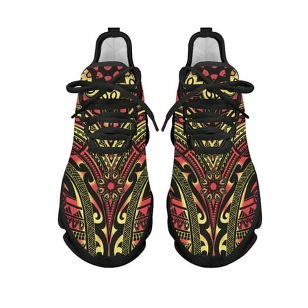 

Ethnic Tribal Aztec Pattern Mesh Shock Absorbing Running Shoes Trend Comfortable Soft Shoes Women Business Footwear