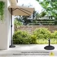 thumbnail image 4 of Outsunny Parasol Demi-Ombrelle 8 Pieds pour Balcon Extérieur Café, 4 of 10