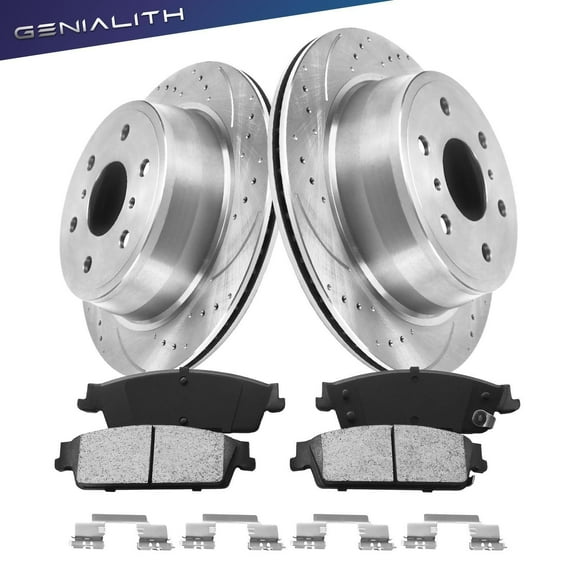 345mm Rear Brake Rotor Ceramic Pad Kit for Chevrolet Silverado Suburban 1500 2007-2013 Tahoe 2007-2014 GMC Yukon 2007-2014