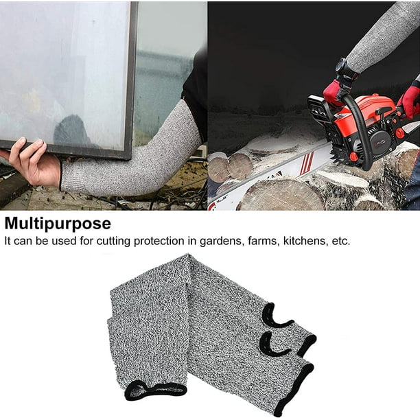 Manga protectora del brazo, manga del brazo de seguridad, guantes de trabajo de manga larga resistentes a los cortes antiabrasión para cocina de jardín y trabajo agrícola (35 cm) Un par ZefeiWu 8390614825772