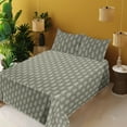 thumbnail image 2 of Ambesonne Vintage Fitted & Flat Sheet with Sham 3 Pcs Set, Spring Flowers Meadow Print, Twin, Green Brown and Off White, 2 of 5