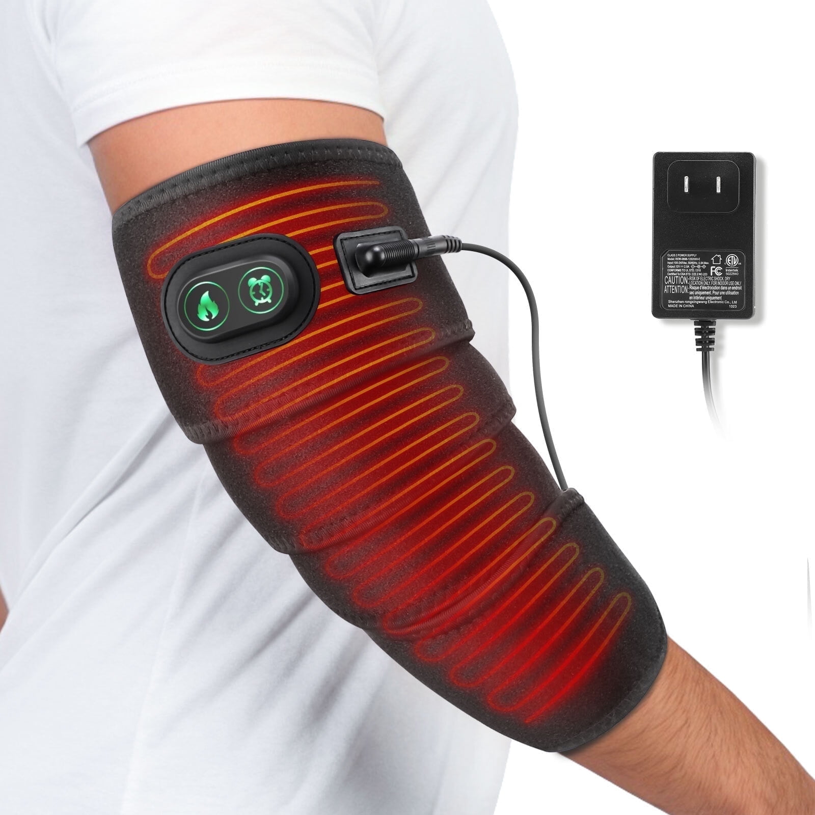 Heated Wrap Around for Body Multiple Parts, Wearbale Heating Pad, Extra Long Wearable Heated Strap for Wrist Ankle Feet with 3 Heat Settings, 78" Power Cord, 45 x 4in, Black