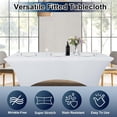 thumbnail image 3 of Spandex White Table Covers 8ft Fitted Table Clothes for 8 Foot Rectangle Tables Elastic Massage Table Cover Stretch Wrinkle Free Tablecloth for Party Wedding Banquet Vendor Stand 2 Pack, 3 of 7