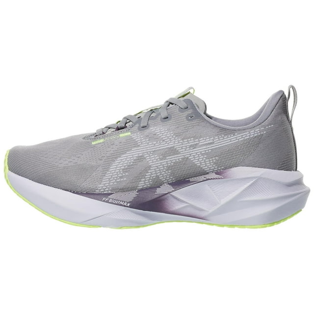 Zapatilla para correr ASICS NOVABLAST 5 para mujer, talle 6.5, Gravel/Azul degradado