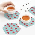 thumbnail image 6 of Bingfone Vintage Watermelon Leather Drinks Coasters with Set of 6,Suitable for Home Kitchen,Coffee Cup Coasters Home Gift, 6 of 7