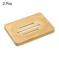 thumbnail image 3 of Madera Jabonera, Natural Bambú Jabonera Bandeja Jabonera Soporte Ahorrador con Auto Drenaje para Baño, Bañera, Cocina Fregadero, 2uds, 3 of 6