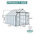 thumbnail image 3 of 8x10 FT Greenhouse for Outdoors, Heavy Duty Polycarbonate Greenhouse with Roof Vent and Sliding Door, Aluminum Large Walk-in Greenhouse for Outside Garden Backyard, Black, 3 of 6