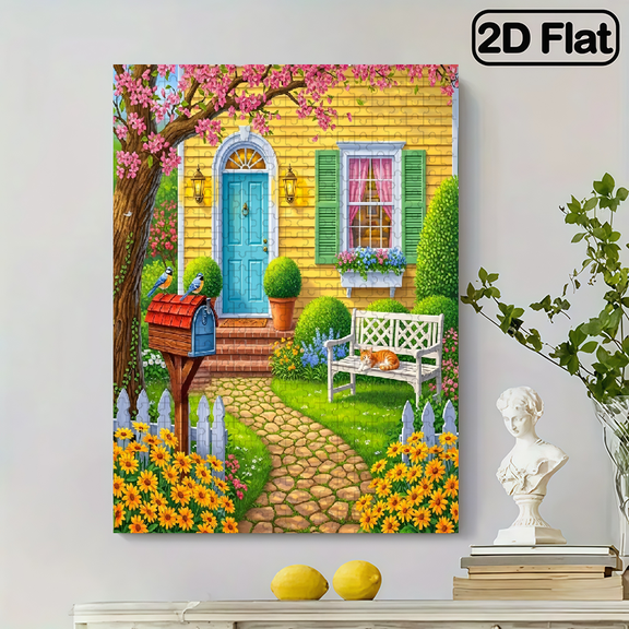500 pieces of vertical paper jigsaw puzzle - courtyard scenery, size 15*20.5 inches.