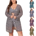 thumbnail image 2 of Qingpeng Womens Plus Size Swim Cover Up Dress Tie Waist V Neck Bathing Suit Floral Printed Swimwear, 2 of 8