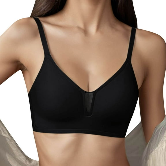 Sngxgn Women's Fit T-shirt Bra, Lightly-lined Underwire Bra(Black,S)