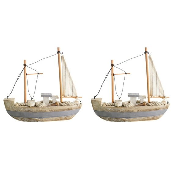 2 Count Seaside Decoration Nautical Home Fishing Boat Desktop Adornment
