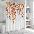 thumbnail image 6 of Orange Fall Leaves Shower Curtain, Waterproof Shower Curtains for Bathroom, Vintage Country Plants Pastoral Farm Washable Fabric Bathtub Curtain Set Bath Decor with 12 Hooks 48"x72", 6 of 8