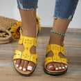 thumbnail image 5 of CQONEPT Women's Platform Sandals Arch Support Beach Slides for Woman Orthotic Summer Comfort Foam and Wide Widths sandal Cushion Cute Flatform sandalias de mujer Size 8.5 Yellow, 5 of 8