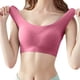 thumbnail image 1 of Gibobby Brasier deportivo para mujer Sujetador de seda de hielo ultrafino para mujer Sujetador deportivo inalámbrico sin costuras de talla grande cómodo con almohadillas extraíbles(Rosa caliente,4XL), 1 of 5