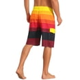 thumbnail image 3 of INSPIRE CHIC Men's Colorblock Striped Adjustable Drawstring Vacation Surfing Board Shorts 32 Red, 3 of 4