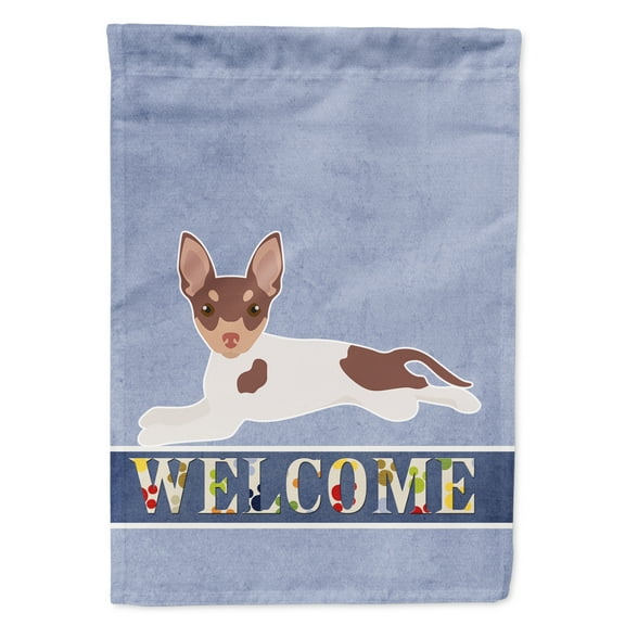 Carolines Treasures CK3703GF Toy Fox Terrier Welcome Flag Garden Size  Small multicolor
