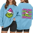 thumbnail image 2 of Reindeer Christmas Sweatshirt Women Long Sleeve Funny Cute Xmas Crewneck Pullover 4-Blue XL 1, 2 of 5