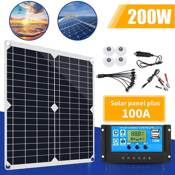 Solar Panel 200W 12V Trickle Charger Battery Charger Kit Maintainer Boat RV Car