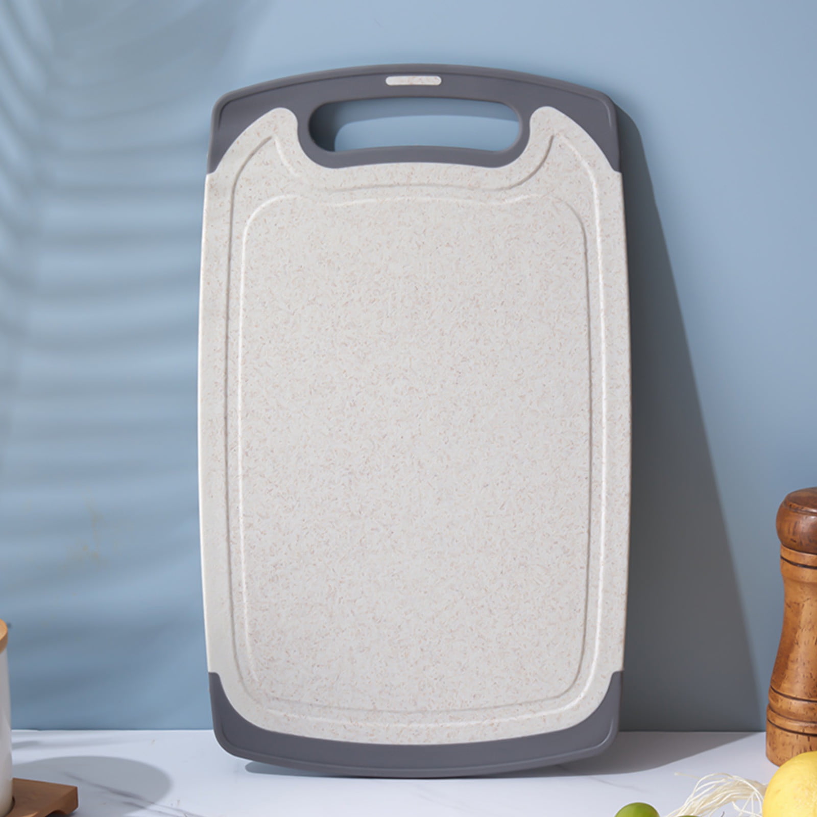 2PCS Plastic Cutting Boards For Kitchen - Dishwasher Safe,Extra Large Cutting Board For Meat With Grooves,Easy Grip Handle,Non-Slip,With Grinding Area