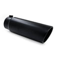 thumbnail image 1 of MBRP T5125BLK Exhaust Tail Pipe Tip Black Series 5 Inch Inlet Diameter; 6 Inch Outlet Diameter; Aluminized Steel; Round; Angled Cut; Rolled Edge; 18 Inch Length, 1 of 3