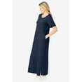 thumbnail image 3 of Woman Within Plus Size Perfect Short-Sleeve Scoopneck Maxi Tee Dress, 3 of 6